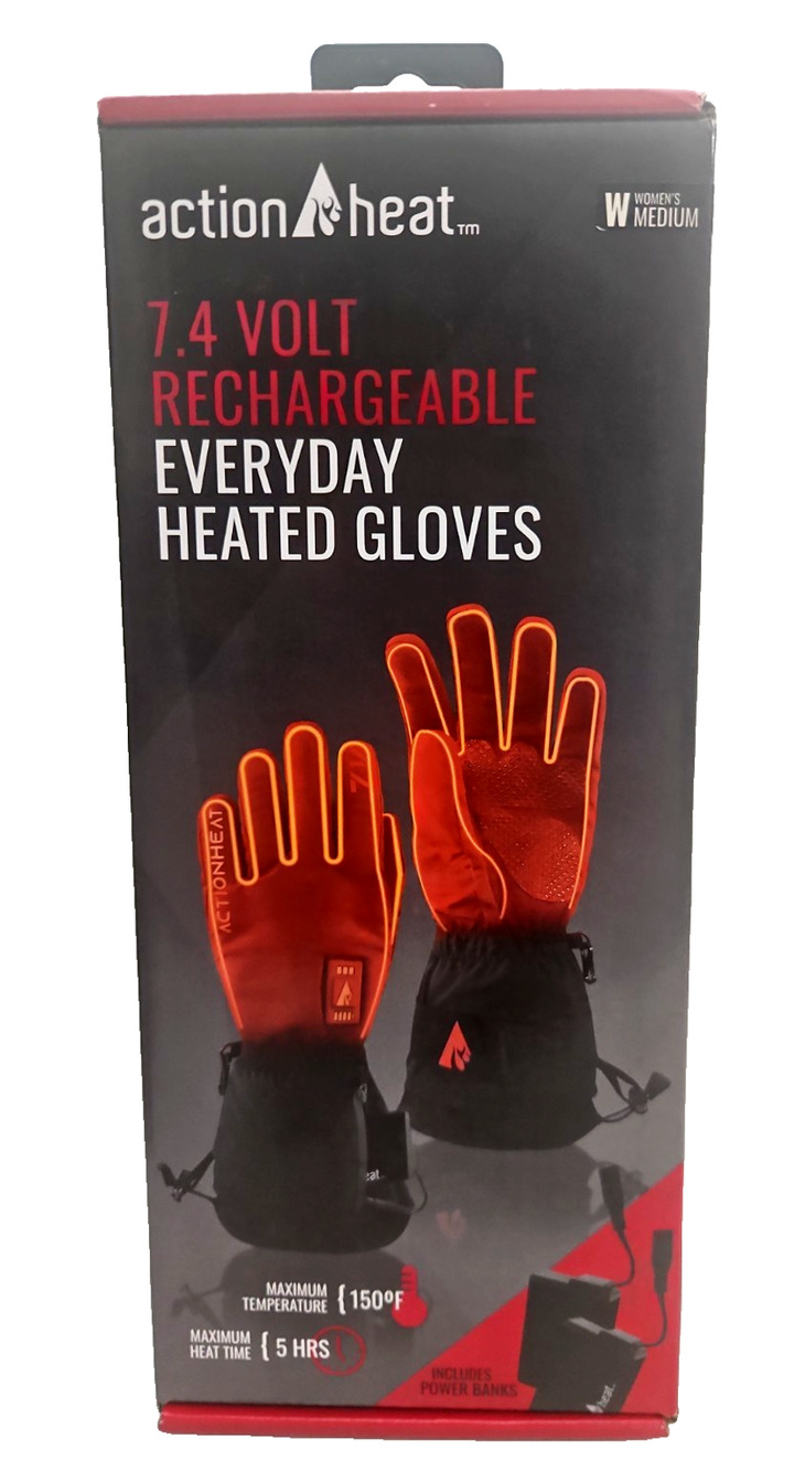 ActionHeat 7.4 Volt Rechargeable Winter Gloves NWT Ski/Snow Women Sz Medium